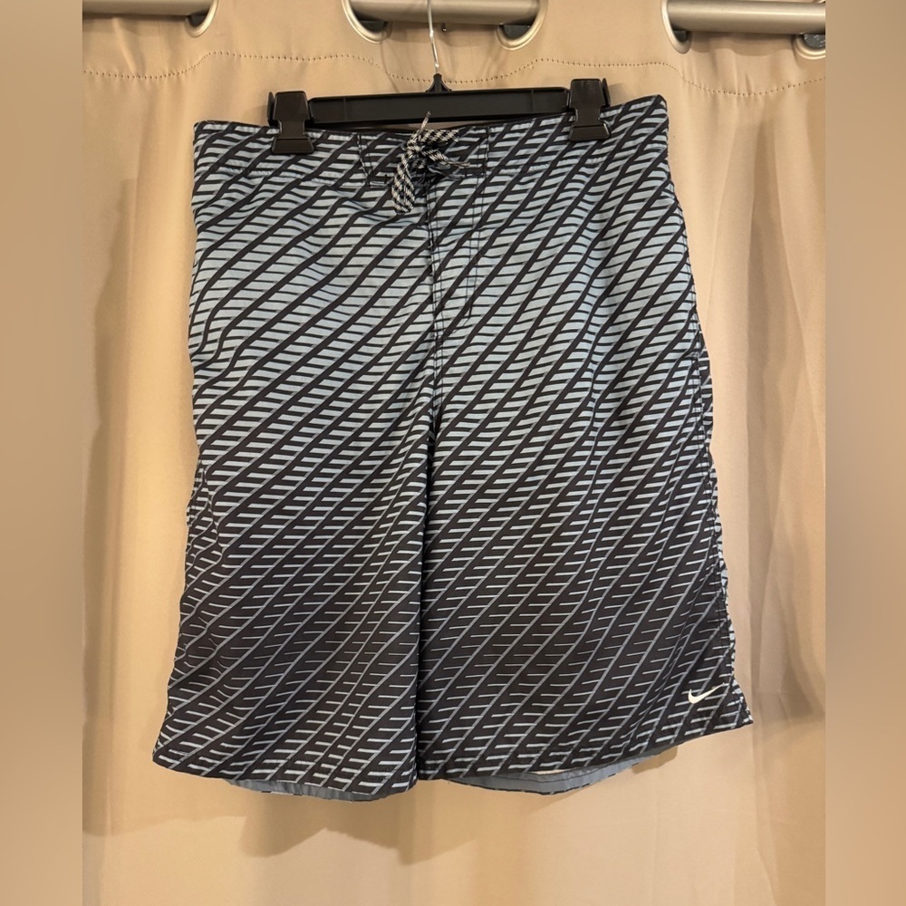 Nike Black Striped Swimming Trunks